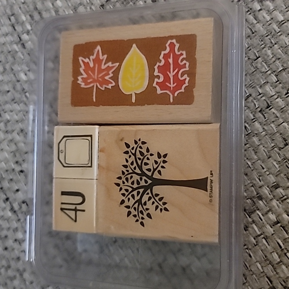 Set of 4 Autumn Themed Rubber Stamp Set